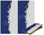 Cornhole Game Board Vinyl Skin Wrap Kit - Ripped Colors Blue Gray fits 24x48 game boards (GAMEBOARDS NOT INCLUDED)
