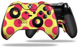 Kearas Polka Dots Pink And Yellow - Decal Style Skin fits Microsoft XBOX One ELITE Wireless Controller