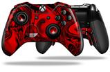 Decal Skin compatible with Microsoft XBOX One ELITE Wireless ControllerLiquid Metal Chrome Red