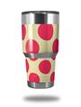 WraptorSkinz Skin Wrap compatible with RTIC 30oz ORIGINAL 2017 AND OLDER Tumblers Kearas Polka Dots Pink On Cream (TUMBLER NOT INCLUDED)