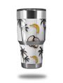 WraptorSkinz Skin Wrap compatible with RTIC 30oz ORIGINAL 2017 AND OLDER Tumblers Coconuts Palm Trees and Bananas White (TUMBLER NOT INCLUDED)