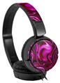 Decal style Skin Wrap compatible with Sony MDR ZX110 Headphones Liquid Metal Chrome Hot Pink Fuchsia (HEADPHONES NOT INCLUDED)