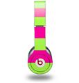 WraptorSkinz Skin Decal Wrap compatible with Beats Solo HD (Original) Psycho Stripes Neon Green and Hot Pink (HEADPHONES NOT INCLUDED)