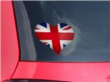 Union Jack 02 - Heart Car Window Decal 6.5 x 5.5 inches