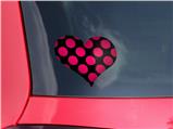 Kearas Polka Dots Pink On Black - I Heart Love Car Window Decal 6.5 x 5.5 inches