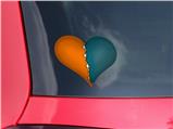 Ripped Colors Orange Seafoam Green - I Heart Love Car Window Decal 6.5 x 5.5 inches