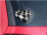 Checkered Flag - I Heart Love Car Window Decal 6.5 x 5.5 inches
