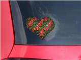 Famingos and Flowers Coral - I Heart Love Car Window Decal 6.5 x 5.5 inches