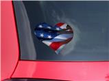 American USA Flag (Ole Glory) - I Heart Love Car Window Decal 6.5 x 5.5 inches