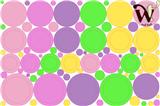 Dots and Circles Assorted Pastel Fabric Wall Decor - 95 Piece set.