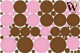 Dots and Circles Brown and Pink Fabric Wall Decor - 95 Piece set.