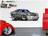 Chevelle SS 1970 84 inch Gray Wall Skin