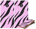 Cornhole Game Board Vinyl Skin Wrap Kit - Premium Laminated - Zebra Skin Pink fits 24x48 game boards (GAMEBOARDS NOT INCLUDED)