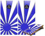 Cornhole Game Board Vinyl Skin Wrap Kit - Premium Laminated - Rising Sun Japanese Blue fits 24x48 game boards (GAMEBOARDS NOT INCLUDED)