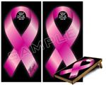 Cornhole Game Board Vinyl Skin Wrap Kit - Premium Laminated - Hope Breast Cancer Pink Ribbon on Black fits 24x48 game boards (GAMEBOARDS NOT INCLUDED)
