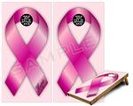 Cornhole Game Board Vinyl Skin Wrap Kit - Premium Laminated - Hope Breast Cancer Pink Ribbon on Pink fits 24x48 game boards (GAMEBOARDS NOT INCLUDED)