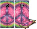 Cornhole Game Board Vinyl Skin Wrap Kit - Premium Laminated - Tie Dye Peace Sign 103 fits 24x48 game boards (GAMEBOARDS NOT INCLUDED)