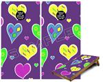 Cornhole Game Board Vinyl Skin Wrap Kit - Premium Laminated - Crazy Hearts fits 24x48 game boards (GAMEBOARDS NOT INCLUDED)