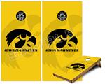 Cornhole Game Board Vinyl Skin Wrap Kit - Premium Laminated - Iowa Hawkeyes Herkey Black on Gold fits 24x48 game boards (GAMEBOARDS NOT INCLUDED)
