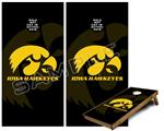 Cornhole Game Board Vinyl Skin Wrap Kit - Premium Laminated - Iowa Hawkeyes Herkey Gold on Black fits 24x48 game boards (GAMEBOARDS NOT INCLUDED)