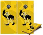 Cornhole Game Board Vinyl Skin Wrap Kit - Premium Laminated - Iowa Hawkeyes Herky on Gold fits 24x48 game boards (GAMEBOARDS NOT INCLUDED)