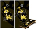 Cornhole Game Board Vinyl Skin Wrap Kit - Premium Laminated - Iowa Hawkeyes Herky on Black fits 24x48 game boards (GAMEBOARDS NOT INCLUDED)