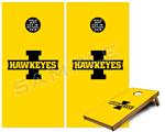 Cornhole Game Board Vinyl Skin Wrap Kit - Premium Laminated - Iowa Hawkeyes 02 Black on Gold fits 24x48 game boards (GAMEBOARDS NOT INCLUDED)