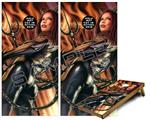 Cornhole Game Board Vinyl Skin Wrap Kit - Premium Laminated - Devil Girl fits 24x48 game boards (GAMEBOARDS NOT INCLUDED)