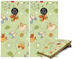 Cornhole Game Board Vinyl Skin Wrap Kit - Premium Laminated - Birds Butterflies and Flowers fits 24x48 game boards (GAMEBOARDS NOT INCLUDED)