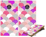 Cornhole Game Board Vinyl Skin Wrap Kit - Premium Laminated - Brushed Circles Pink fits 24x48 game boards (GAMEBOARDS NOT INCLUDED)