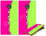 Cornhole Game Board Vinyl Skin Wrap Kit - Premium Laminated - Ripped Colors Hot Pink Neon Green fits 24x48 game boards (GAMEBOARDS NOT INCLUDED)