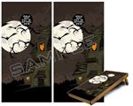 Cornhole Game Board Vinyl Skin Wrap Kit - Premium Laminated - Halloween Haunted House fits 24x48 game boards (GAMEBOARDS NOT INCLUDED)