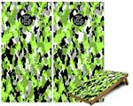 Cornhole Game Board Vinyl Skin Wrap Kit - Premium Laminated - WraptorCamo Digital Camo Neon Green fits 24x48 game boards (GAMEBOARDS NOT INCLUDED)
