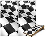 Cornhole Game Board Vinyl Skin Wrap Kit - Premium Laminated - Checkered Flag fits 24x48 game boards (GAMEBOARDS NOT INCLUDED)