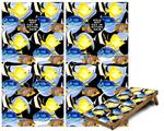 Cornhole Game Board Vinyl Skin Wrap Kit - Premium Laminated - Tropical Fish 01 Black fits 24x48 game boards (GAMEBOARDS NOT INCLUDED)