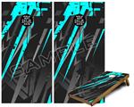 Cornhole Game Board Vinyl Skin Wrap Kit - Premium Laminated - Baja 0014 Neon Teal fits 24x48 game boards (GAMEBOARDS NOT INCLUDED)