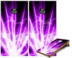 Cornhole Game Board Vinyl Skin Wrap Kit - Premium Laminated - Lightning Purple fits 24x48 game boards (GAMEBOARDS NOT INCLUDED)