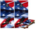 Cornhole Game Board Vinyl Skin Wrap Kit - Premium Laminated - American USA Flag (Ole Glory) Bald Eagle fits 24x48 game boards (GAMEBOARDS NOT INCLUDED)