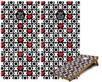 Cornhole Game Board Vinyl Skin Wrap Kit - Premium Laminated - XO Hearts fits 24x48 game boards (GAMEBOARDS NOT INCLUDED)