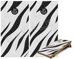 Cornhole Game Board Vinyl Skin Wrap Kit - Premium Laminated - Zebra Skin fits 24x48 game boards (GAMEBOARDS NOT INCLUDED)