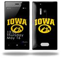 Iowa Hawkeyes Tigerhawk Oval 01 Gold on Black - Decal Style Skin (fits Nokia Lumia 928)