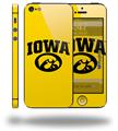 Iowa Hawkeyes Tigerhawk Oval 01 Black on Gold - Decal Style Vinyl Skin (fits Apple Original iPhone 5, NOT the iPhone 5C or 5S)