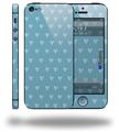 Hearts Blue On White - Decal Style Vinyl Skin (fits Apple Original iPhone 5, NOT the iPhone 5C or 5S)