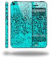 Folder Doodles Neon Teal - Decal Style Vinyl Skin (fits Apple Original iPhone 5, NOT the iPhone 5C or 5S)
