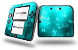 Bokeh Butterflies Neon Teal - Decal Style Vinyl Skin fits Nintendo 2DS - 2DS NOT INCLUDED