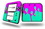 Drip Teal Pink Yellow - Decal Style Vinyl Skin fits Nintendo 2DS - 2DS NOT INCLUDED