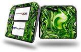 Liquid Metal Chrome Neon Green - Decal Style Vinyl Skin compatible with Nintendo 2DS - 2DS NOT INCLUDED