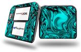 Liquid Metal Chrome Neon Teal - Decal Style Vinyl Skin compatible with Nintendo 2DS - 2DS NOT INCLUDED