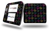 Kearas Peace Signs Black - Decal Style Vinyl Skin fits Nintendo 2DS - 2DS NOT INCLUDED