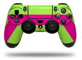 WraptorSkinz Skin compatible with Sony PS4 Dualshock Controller PlayStation 4 Original Slim and Pro Psycho Stripes Neon Green and Hot Pink (CONTROLLER NOT INCLUDED)